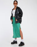 Image of Kindra Midi Skirt in Paisley Fun Green