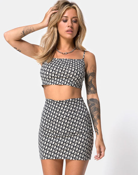 Kimber Bodycon Skirt in Medium Gingham Yellow