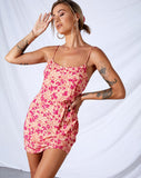 Kinley Slip Dress in Dark Wild Flower Cantaloupe