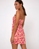 Kinley Slip Dress in Dark Wild Flower Cantaloupe