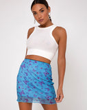 Kinnie Mini Skirt in Mesh Butterfly Azure