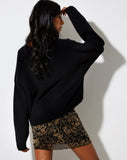 Kinnie Mini Skirt in Black Mesh Tan Dragon Flock