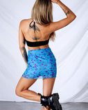 Kinnie Mini Skirt in Mesh Butterfly Azure