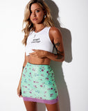 Kirim Mini Skirt in Mesh Bloom Lime