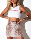 Kinnie Mini Skirt in Mesh Sand Leopard