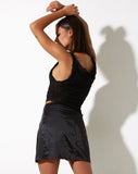 image of Kiriz Mini Skirt in Satin Black