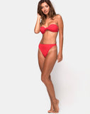 Knot Bandeau Bikini Top in Baewatch Red