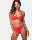 Knot Bandeau Bikini Top in Baewatch Red