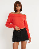 image of Koriya Bardot Top in Red