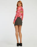 image of Kouna Bandeau Crop Top and Shrug Set in Abstract Blurred Pink