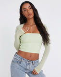 image of Kouna Crop Top in Shadow Lime