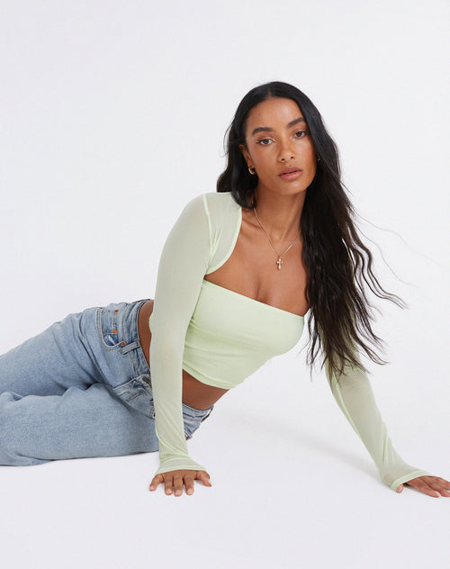 image of Kouna Crop Top in Shadow Lime