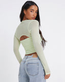 image of Kouna Crop Top in Shadow Lime