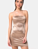 Kozue Dress in Satin Gold