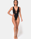 Kristie Swimsuit in Black Mini Rib