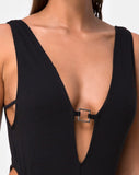 Kristie Swimsuit in Black Mini Rib