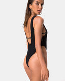 Kristie Swimsuit in Black Mini Rib