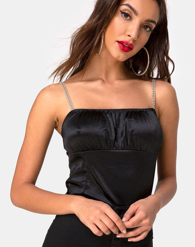 Kulin Bodice in Black with Diamante