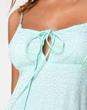 Kumala Slip Dress in Satin Cheetah Mint