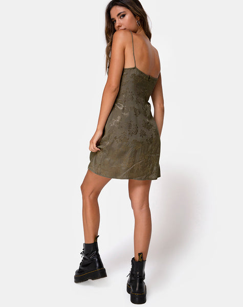 Image of Kumala Slip Dress in Satin Rose Silver Grey