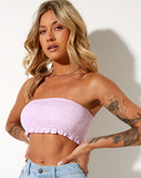 Kupkee Bandeau Top in Vertical Stripe Pink and White