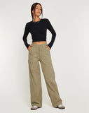 image of Kusnaedi Wide Leg Trouser in Stone