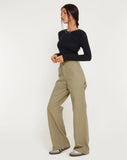 image of Kusnaedi Wide Leg Trouser in Stone