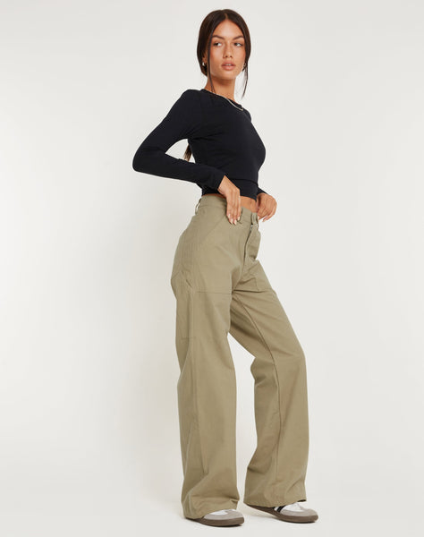 image of Kusnaedi Wide Leg Trouser in Stone