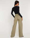 image of Kusnaedi Wide Leg Trouser in Stone