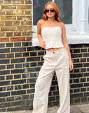 image of Albus Trouser in Ecru Brown Stitch