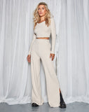 Image of Side Split Obeli Trouser in Rib Oatmeal