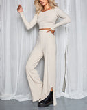 Image of Side Split Obeli Trouser in Rib Oatmeal