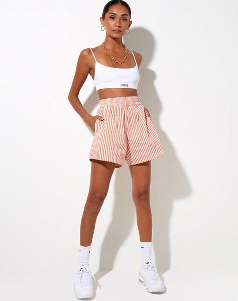 Image of Lala Short in Vertical Stripe Orange