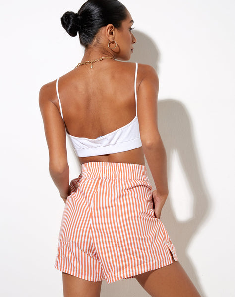 Image of Lala Short in Vertical Stripe Orange