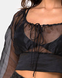 Lancelle Top in Satin Black