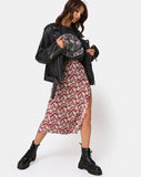 Saika Midi Skirt in Floral Charm Red