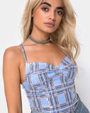 Lantas Bodice in 90's Check with Clear Sequin