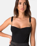 Lantas Bodice in Black with Metal Chain