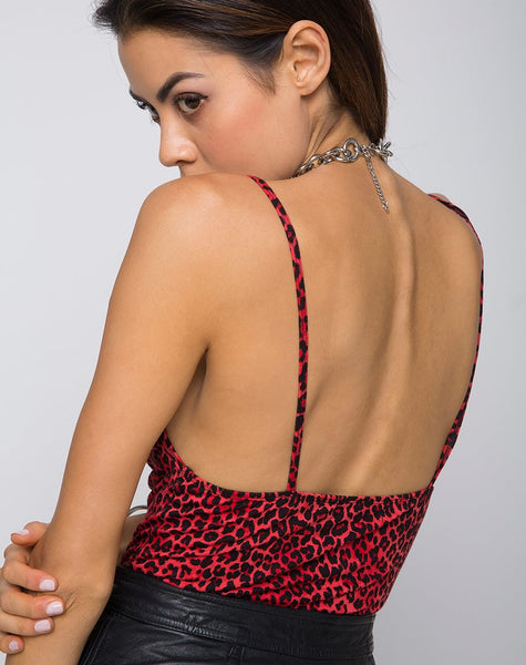 Lanti Bodice in Coloured Animal Red