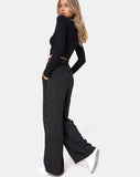 Majustie Trouser in Pinstripe Black