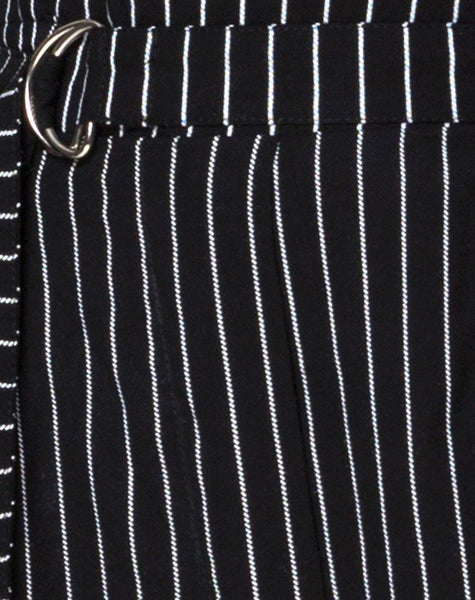 Majustie Trouser in Pinstripe Black