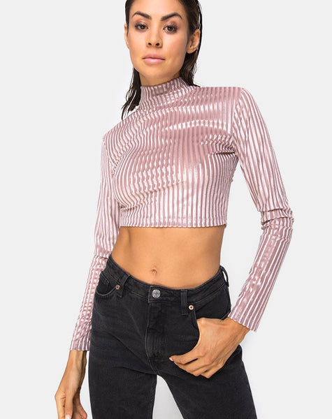 Lara Crop Top in Taupe