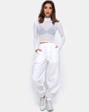 Rhala Crop Top in White Net