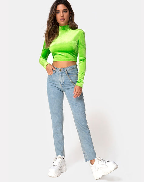 Lara Crop top in Velvet Lime