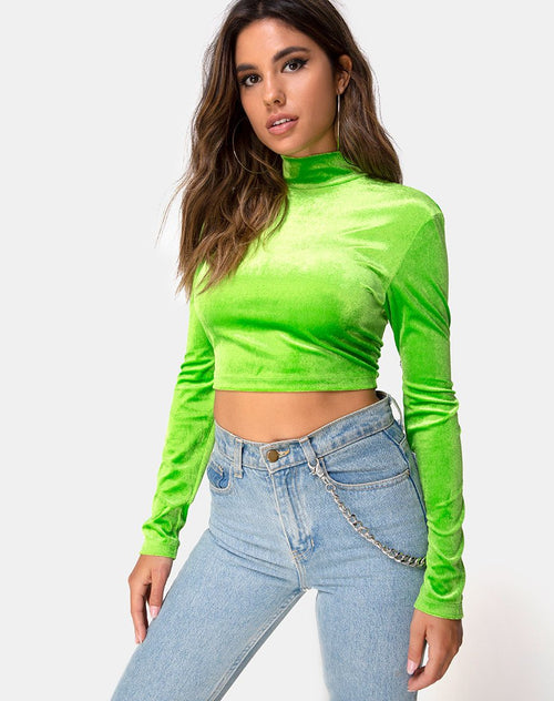 Lara Crop top in Velvet Lime