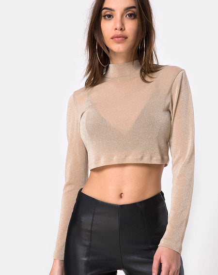 Shureen Crop Top in Velvet Rib White