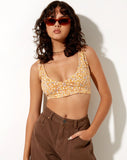 Image of Larico Crop Top in Flower Garden Yellow