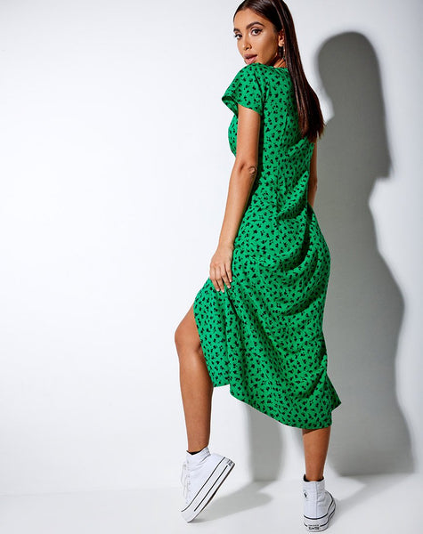 Larin Midi Dress in Dainty Daisy Green