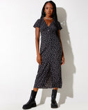 Image of Larin Midi Dress in Dark Base Floral Black