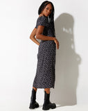 Image of Larin Midi Dress in Dark Base Floral Black